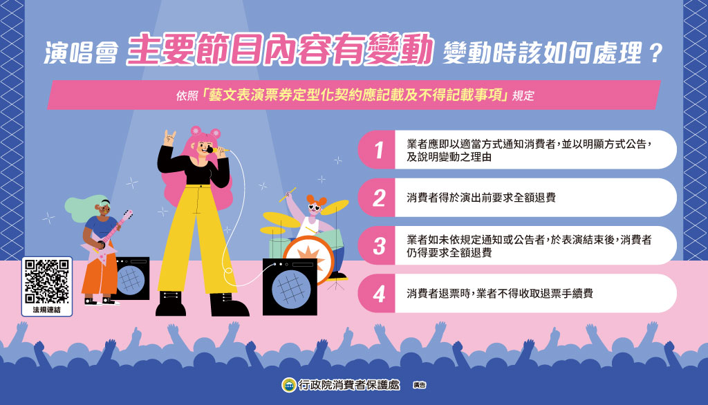 【轉知訊息】演唱會主要節目內容有變動時該如何處理？
